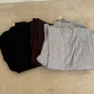 DONNI - Pointelle Simple Pant Bundle - Black, Brown, Gray